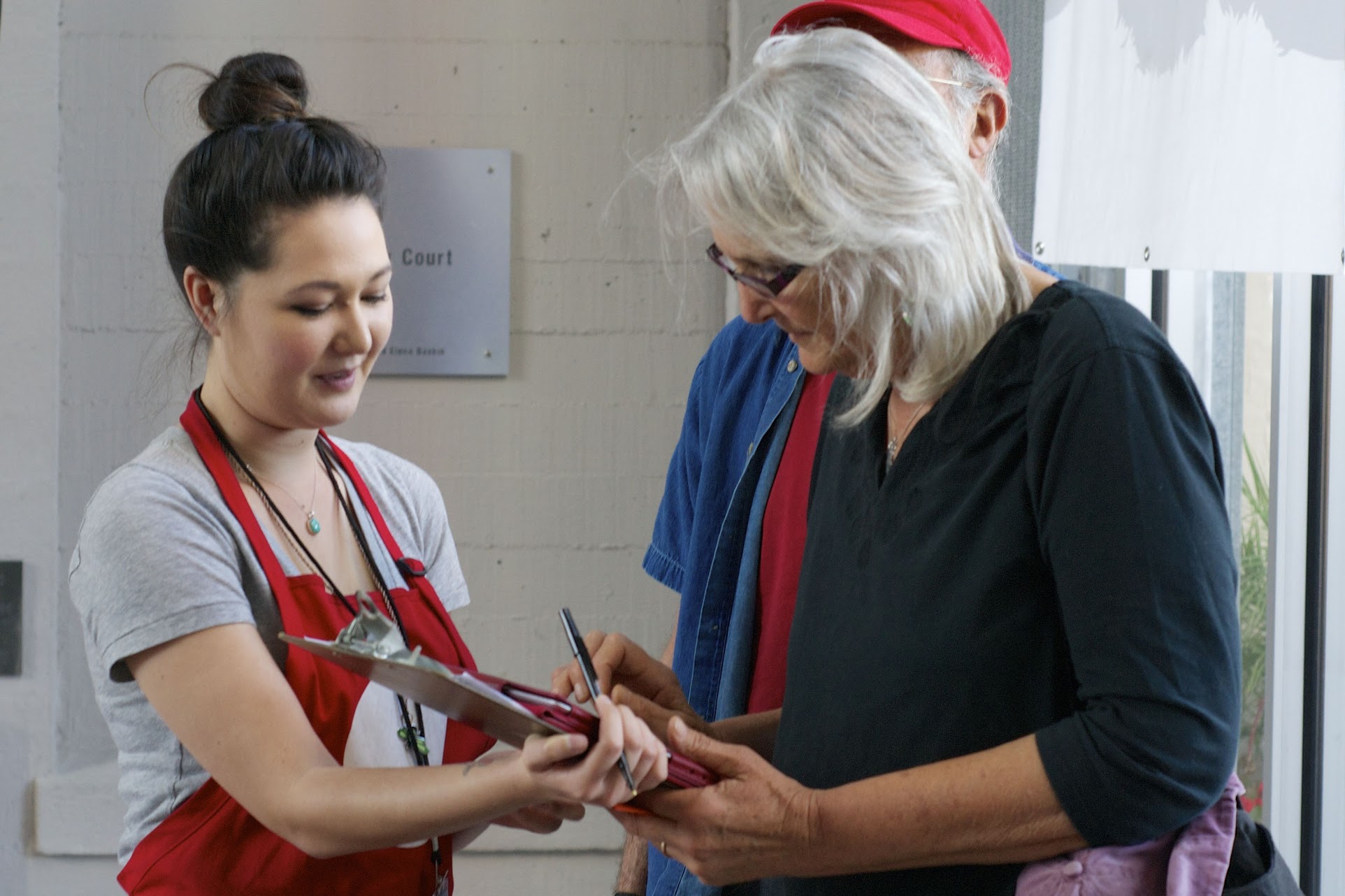 woman helping someone